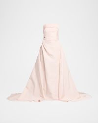 Draped Silk Faille Gown