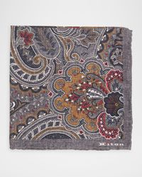 Men's Silk Large Paisley Pocket Square