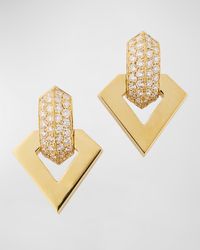 18k Yellow Gold Diamond Brute Pendant Earrings