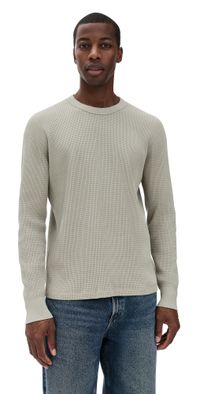 Save Khaki Long Sleeve Crew Waffle Tee Earth S