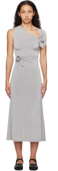 Sandy Liang Robe midi Fille grise