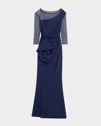 Aroma Draped Illusion Gown