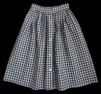 Apaches Collections - Jupe courte imprimée vichy en coton - Taille 10A - Noir