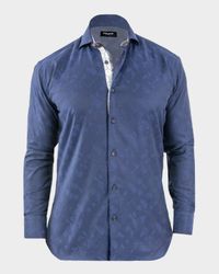 Men's Einstein Jacquard Contrast-Trim Sport Shirt