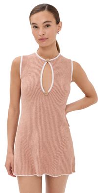 JoosTricot Knit Mini Dress Fudge/White S