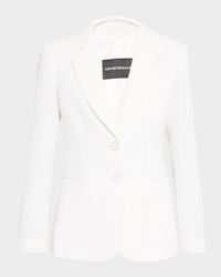 Single-Breasted Waffle Blazer