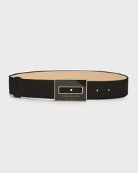 Logo-Buckle Leather Belt