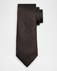 Men's Bicolor Basketweave Silk Tie