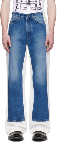 Jean Paul Gaultier Jean bleu et blanc à panneaux