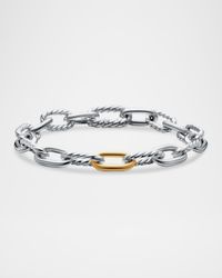 DY Madison Chain Bracelet in Silver with 18K Gold, 8.5mm