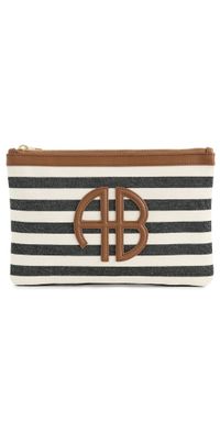 ANINE BING Lili Pouch Black and Natural One Size