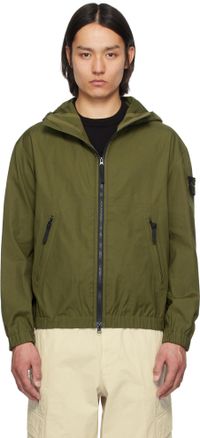 Stone Island Khaki Supima Cotton Canvas Non-Aqueous Dyeing Jacket