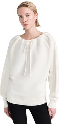 Helmut Lang Ruched Dolman Sweater Ivory S