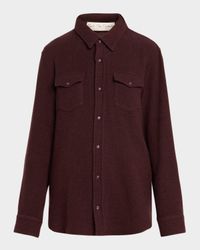 Claret Solid Cashmere Button-Down Shirt