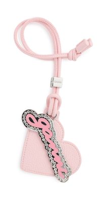 GANNI Bou Heart Mirror Printed Grained Key Chain Chalk Pink One Size