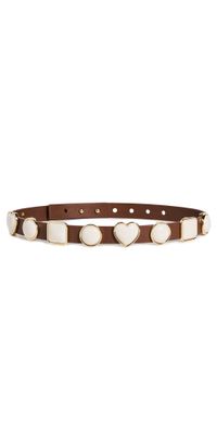 Lele Sadoughi Pearl Station Belt Walnut L/XL