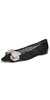 Schutz Lyla Mesh Bow Ballet Flats Black 7
