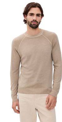 Fedeli Raglan Sleeve Crew Neck Sweater Tan S