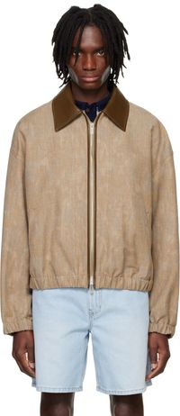 System Beige Speckle Bomber Jacket