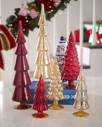 Traditional Glass Trees, Set of 6