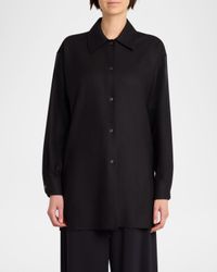 Komako Button Down Wool Cashmere Blouse