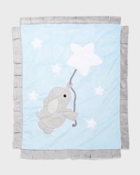 Applique Baby Blanket with Contrast Trim