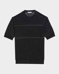 Men's Sheer Stripe Linen T-Shirt