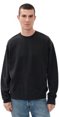 Madewell Woodland Reverse Crew Neck Sweatshirt True Black M