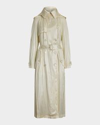 Twyla Technical Glossy Charmeuse Trench Coat