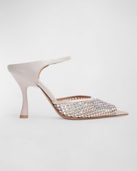 Vega Crystal Mesh Net Mule Pumps
