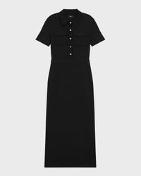 Admiral Crepe Short-Sleeve Utility Midi Dress