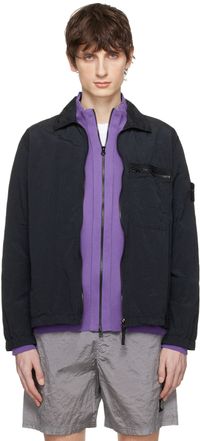 Stone Island Blouson noir à écusson
