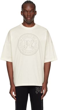 Palm Angels T-shirt décontracté blanc cassé à logo à clous