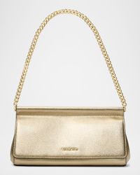Medium Metallic Leather Clutch Bag