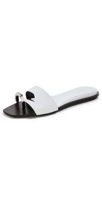 Tory Burch Pierced Slides Bianco/Silver 7.5