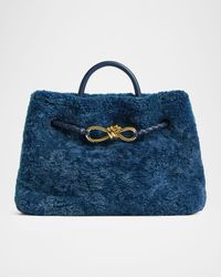 Medium Shearling Top-Handle Bag