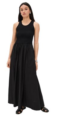 Enza Costa Cotton Resort Tank Dress Black L