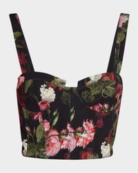 Jeanna Floral Satin Bustier Top