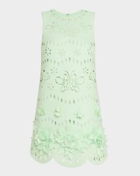 Scalloped Pearly-Embellished Cutout Mini Dress