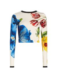 Women's Delaina Floral Crop Sweater - Le Parisien - Size XL
