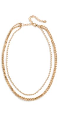 Argento Vivo Sphere & Rope Layer Necklace Gold One Size