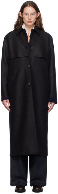 Harris Wharf London Black Shield Coat