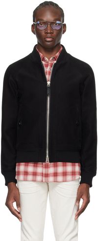 TOM FORD Blouson aviateur noir à col droit