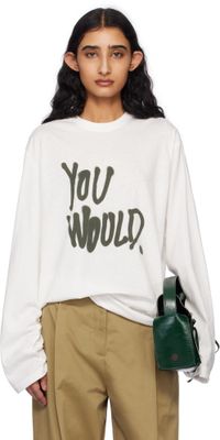 Acne Studios White Long Sleeve Logo T-shirt