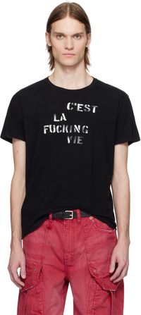 R13 Black 'C'est La Fucking Vie' Boy T-shirt