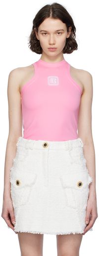 Balmain Débardeur rose à logo rétro