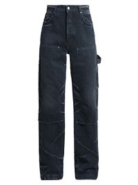 Men's Jacquard Carpenter Jeans - Faded Black - Size 38