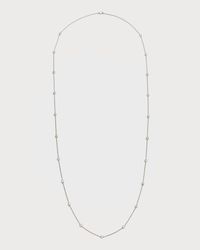 18K White Gold Round Diamond By-the-Yard Necklace, 36"L, 2.1tcw