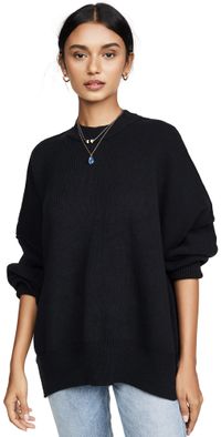 Free People Easy Street Tunic Sweater Black L