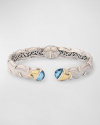Sterling Silver & 18K Yellow Gold Blue Spinel Bracelet